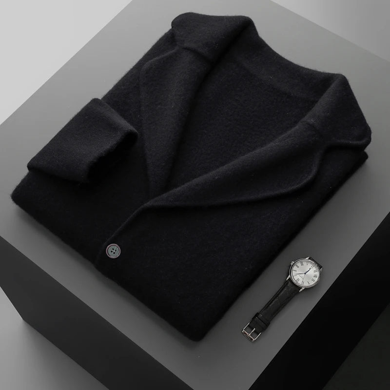 New Autumn and Winter Cashmere Sweater Large Size Men's Thickened Cashmere Knitted Cardigan Casual Jacket Top