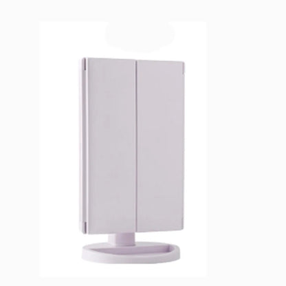 Led Vanity Mirror with Light Portable 10X Magnifying  Desktop Three Side Folding Vanity Mirror