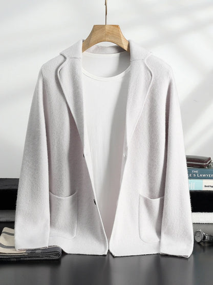 New Autumn and Winter Cashmere Sweater Large Size Men's Thickened Cashmere Knitted Cardigan Casual Jacket Top