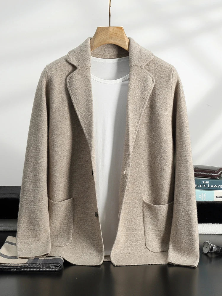 New Autumn and Winter Cashmere Sweater Large Size Men's Thickened Cashmere Knitted Cardigan Casual Jacket Top