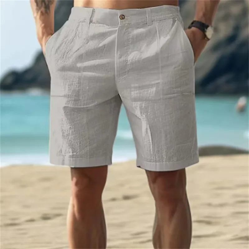 Men's Cotton Shorts Pants Male Summer Breathable Solid Color Short Trousers Fitness Streetwear S-3XL 1PC