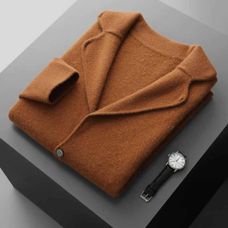 New Autumn and Winter Cashmere Sweater Large Size Men's Thickened Cashmere Knitted Cardigan Casual Jacket Top