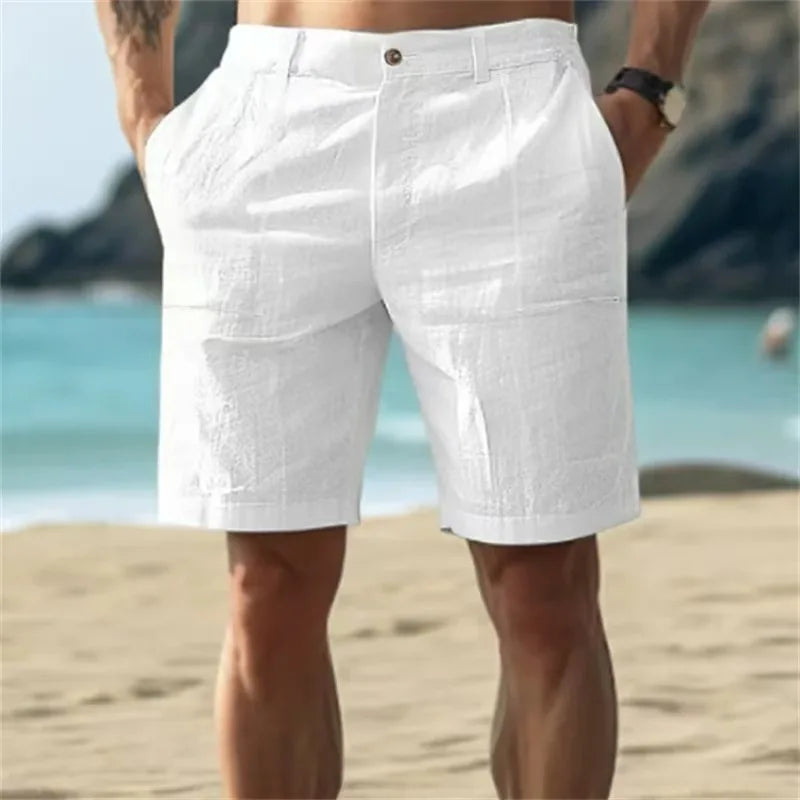 Men's Cotton Shorts Pants Male Summer Breathable Solid Color Short Trousers Fitness Streetwear S-3XL 1PC