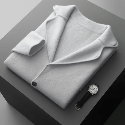 New Autumn and Winter Cashmere Sweater Large Size Men's Thickened Cashmere Knitted Cardigan Casual Jacket Top
