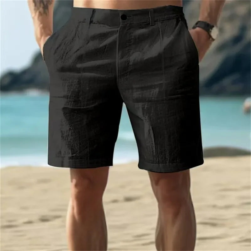Men's Cotton Shorts Pants Male Summer Breathable Solid Color Short Trousers Fitness Streetwear S-3XL 1PC