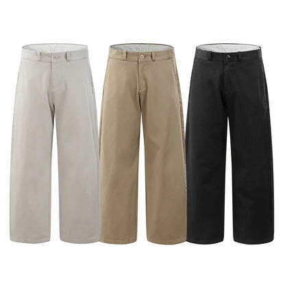 2026 Spring Summer New 100% Cotton Casual Straight Trousers for Men Clothing Soft Comfort Linen Male Pants LX6032