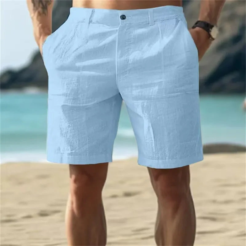 Men's Cotton Shorts Pants Male Summer Breathable Solid Color Short Trousers Fitness Streetwear S-3XL 1PC