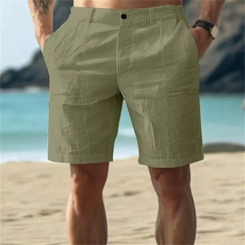 Men's Cotton Shorts Pants Male Summer Breathable Solid Color Short Trousers Fitness Streetwear S-3XL 1PC
