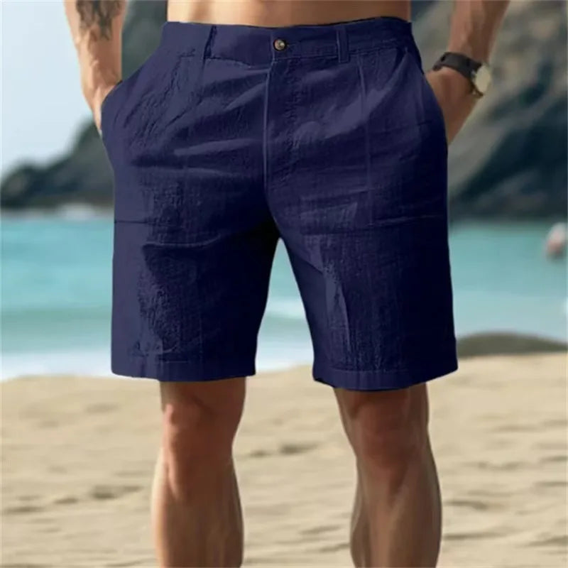 Men's Cotton Shorts Pants Male Summer Breathable Solid Color Short Trousers Fitness Streetwear S-3XL 1PC