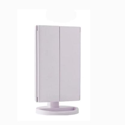 Led Vanity Mirror with Light Portable 10X Magnifying  Desktop Three Side Folding Vanity Mirror