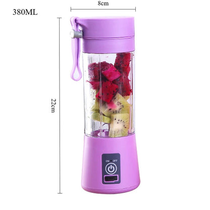 Portable Electric Handheld Blender Rechargeable Travel Fruit Juicer Cup Mini Mixer for Smoothies Milkshakes